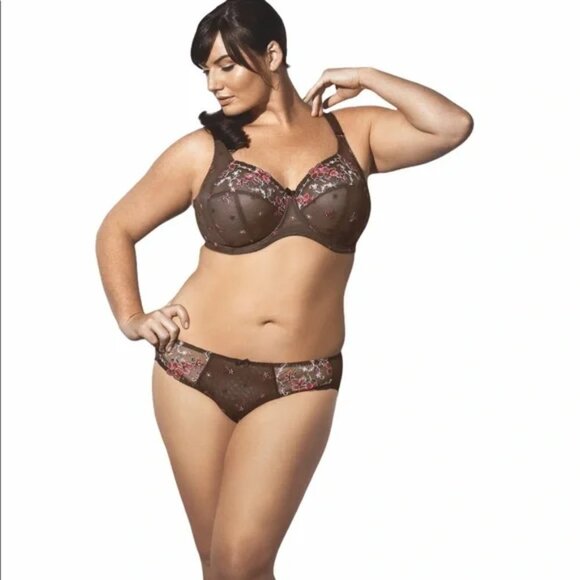 Elomi Tamarie Brief Panty – Mocha Embroidery Elegance – Size L - Picture 7 of 14